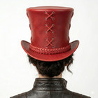 Unisex Steampunk Leather Top Hat Genuine Leather Biker Antique Victorian Hats