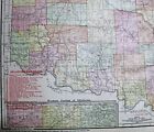Rand Mcnally Commercial Atlas Map Page Of Oklahoma 1913 With Railroad Lines