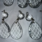Victorian Fancy Cut Tear Drop Chandelier Crystals Set Of 9