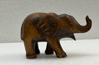Hand-carved Wooden Elephant Figurine Trunk Up Lucky Statue Home Decor