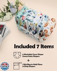 Alvababy 6 Pcs Baby Cloth Diaper Covers With One Wet Bag  Swim Diaper cloth N