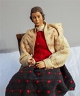 Vintage Wooden Carved Woman Figure Sitting Position 6 5  Nice Detail
