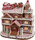 Christmas Gingerbread House With Santa Pre-lit Festive Holiday Decor