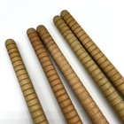 Lot Of 5 Vintage Wooden Thread Spindles 15  Sewing Spools Bobbins Antique Yarn