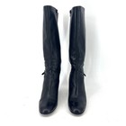 Naturalizer Eastern Black Leather Knee High  Boots Tall Heel Buckle Detail Us9 5