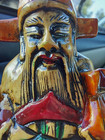 Chinese Carved Stone Figure Possibly Soapstone Hand Painted Fu Lu Shou Deity 5
