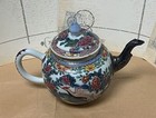 Antique Chinese    clobbered    Porcelain Teapot Burnt In Colored Enamel Motif-as Is
