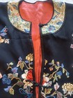 Antique Chinese Silk Embroidered Robe Forbidden Stitch Flower Auspicious Symbols