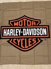 Harley-davidson Motor Cycles Bar   Shield Canvas Wall Flag Banner 40    X 34   