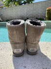 Ugg Classic Women   s Short Ii Boots Size 6 - Gray Sheepskin Bootie Shoes Leather