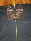 Vintage Embroidered   Guatemalan Textile Huipil  Poncho Caftan Top Os