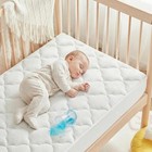 Waterproof Crib Mattress Protector Pad - Quilted  Fitted Baby Mattress Cover    