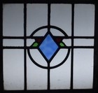 Abstract Old English Leaded Stained Glass Window 20 25  X 16 5 