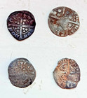 Medieval Hammered Silver Long Cross Small Coin C 1200-1450