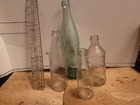 Coca-cola Vintage Embossed Glass Bottles Lot Clear Green Collectible Soda