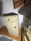 Vintage Small Cabinet Nightstand Drawer Door Painted Neutral Solid Wood