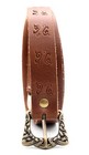 Medieval Leather Belt Embossed Design With Brass Buckle Renaissance Viking Brown