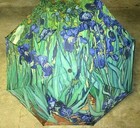  Irises Flowers By Vincent Van Gogh Compact Travel Umbrella Black Blue Free Ship