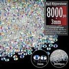 8000pcs Resin Rhinestones Bulk Flatback Round Jelly 3mm Transparent Ab