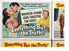Vintage 1956 Everything But The Truth Maureen O hara Movie Lobby Title Cards 8