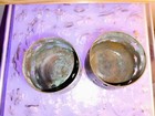 Pair Of Vintage 1990 s Footed Brass Patina Perforated Star Candle Holders 3 1 4 