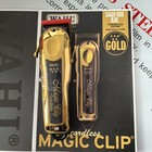 Wahl 5 Star Gold Cordless Magic Clip 8 Premium Guides   Charging Stand 08148-700