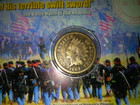 Christmas   1863 Indian Head Penny - Cent - Encased   Gettysburg Battle Display