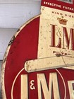 Vintage L m Filters Cigarettes King Smoking Art Tin Metal Litho Man Sign Us