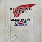 Vintage 1980s Red Wing Shoes Logo Size M Made In Usa Destroyed Thrashed Distress