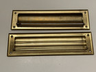 Lot Of 2 Vintage Solid Brass Door Mail Letter Slot 13 X 3 1 2 Exterior Piece