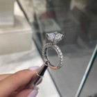 2 40 Ctw Radiant Real Moissanite Women s Engagement Ring 14k White Gold Plated