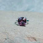 Certified 7 Ct Natural Alexandrite Cushion Gemstone Ring - Crafted 925 Silver
