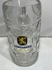 Set  2  1l Dimpled Glass Beer Mug Steins Lowenbrau   Vernon Valley Oktoberfest