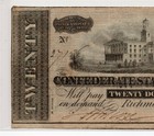 T-67 1864  20 Confederate Genuine Civil War Money Bank Note Alexander Stevens
