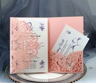 50pcs Wedding Invitation Card Personalized Laser Cut Romantic Party Floral Lace