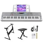 61 Key Portable Electronic Keyboard Piano W lighted Full Size Keys For Audlt