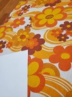Awesome Rare Vintage Mid Century Retro 70s 60s Psychedelic Floral Waves Fabric 