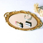 Gold Decorative Mirror Tray 9 8x14 6 Inch Oval Vanity Jewelry Organizer Tray