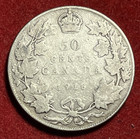 Canada 50 Cents 1918 Silver Coin Km 25 T7507