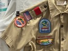 Vintage Bsa Official Khaki Uniform Shirt With Patches
