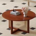 Round Coffee Table Center Cocktail Table Wooden Side End Table For Living Room