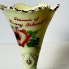Coney Island Ny New York Uranium Custard Souvenir Antique Glass Flower Goblet