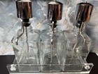 Vintage  Mid-century Modern Square Glass Liquor Decanter Set Scotch  Vodka  Gin