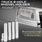 Truck Shovel Holder Rack  8-hole Heavy Duty Trailer Tool Organizer
