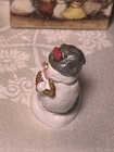 Wee Forest Folk M-287 Cool Friends  Snowman Silver Hat small Mouse- Pink Dress