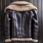 Men Raf Aviator Real Leather Double Collar Jacket Coat Bomber B3 Sheepskin N43