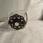 Vtg Heaven Scent Angels Neiman Marcus Glass Votive Holder W  Ornate Metal Accent