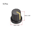 10pcs Speaker Effect Pedal Amplifier Black Potentiometer Knob Yellow Mark