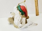 Ganz Christmas Ornament Poodle Dog Puppy White Ceramic Santa Hat 2 5  Vintage