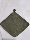 New Handmade Crochet Potholders 100  Cotton Olive Green Set Of 2